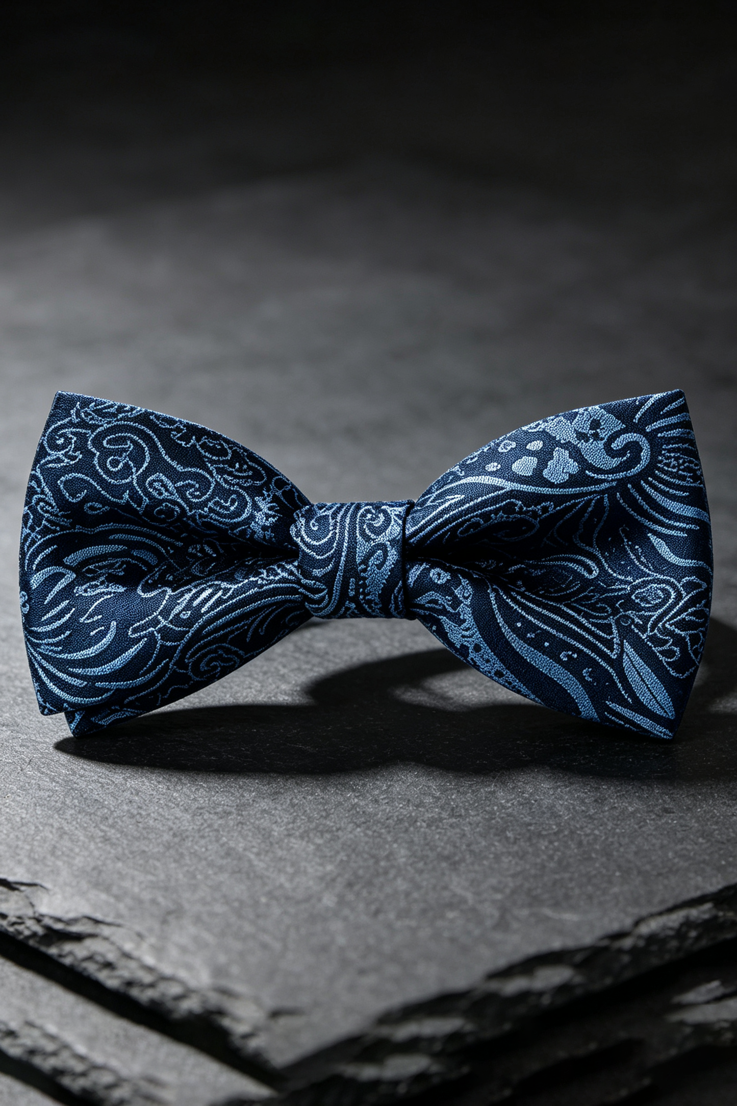 Dark Navy Paisley Jacquard Bow Tie