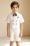 Load image into Gallery viewer, White Serge Blend Double Breasted Waistcoat 2-Piece Set
