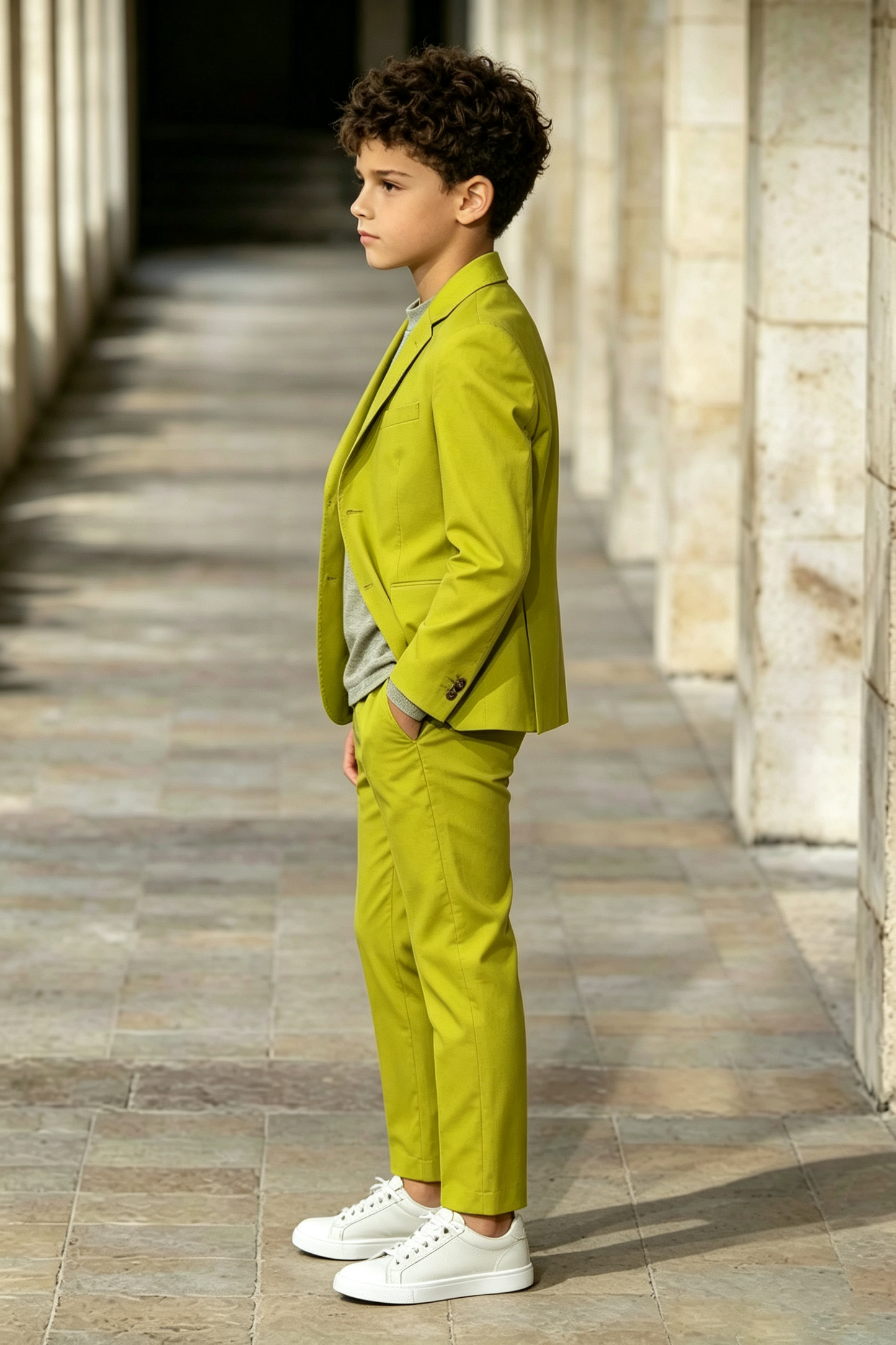 Grass Green Twill-Blend Single Breasted 2-Piece Suit