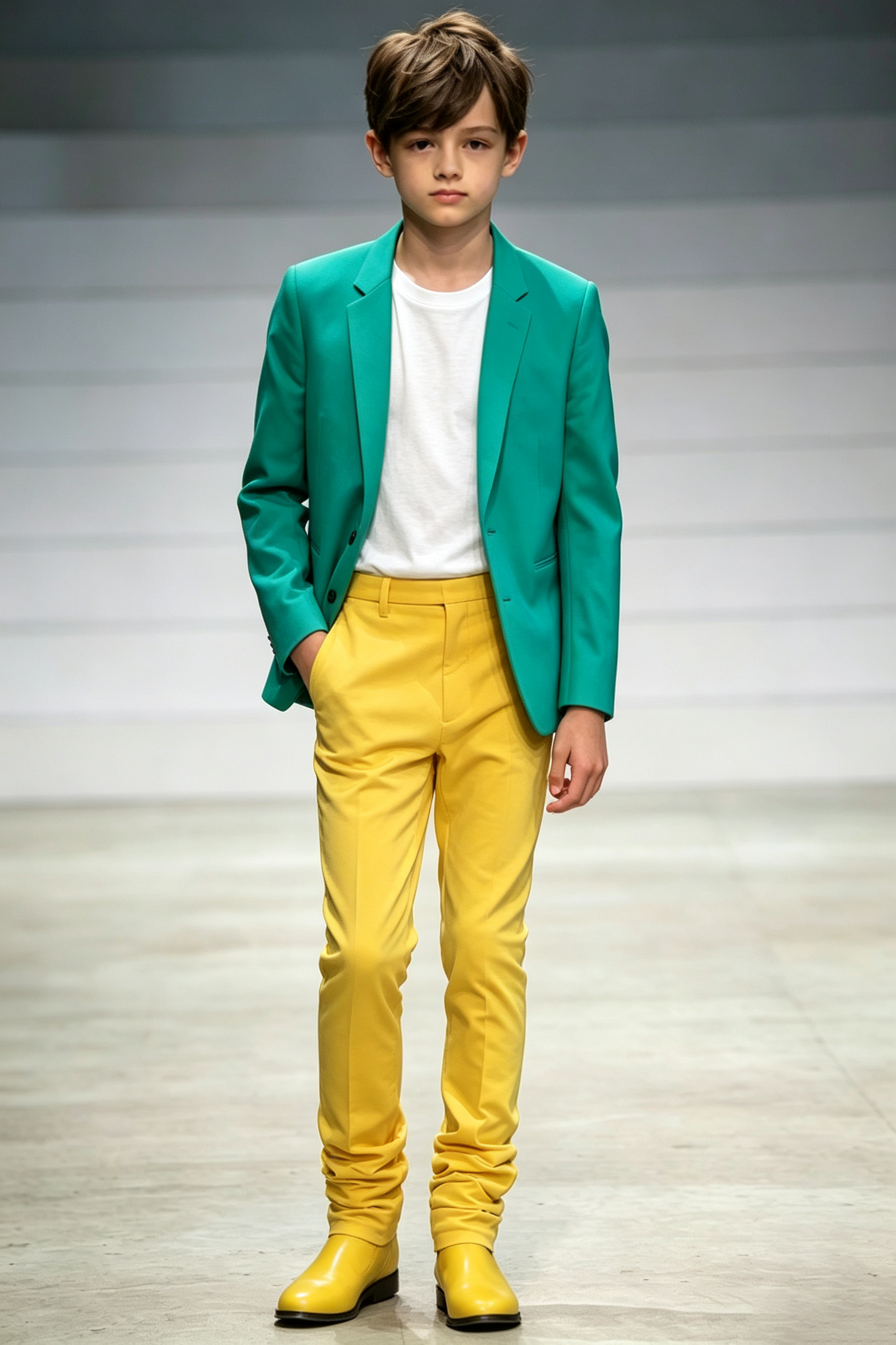 Emerald Green Twill Blend Single Breasted Tailored Suit Blazer