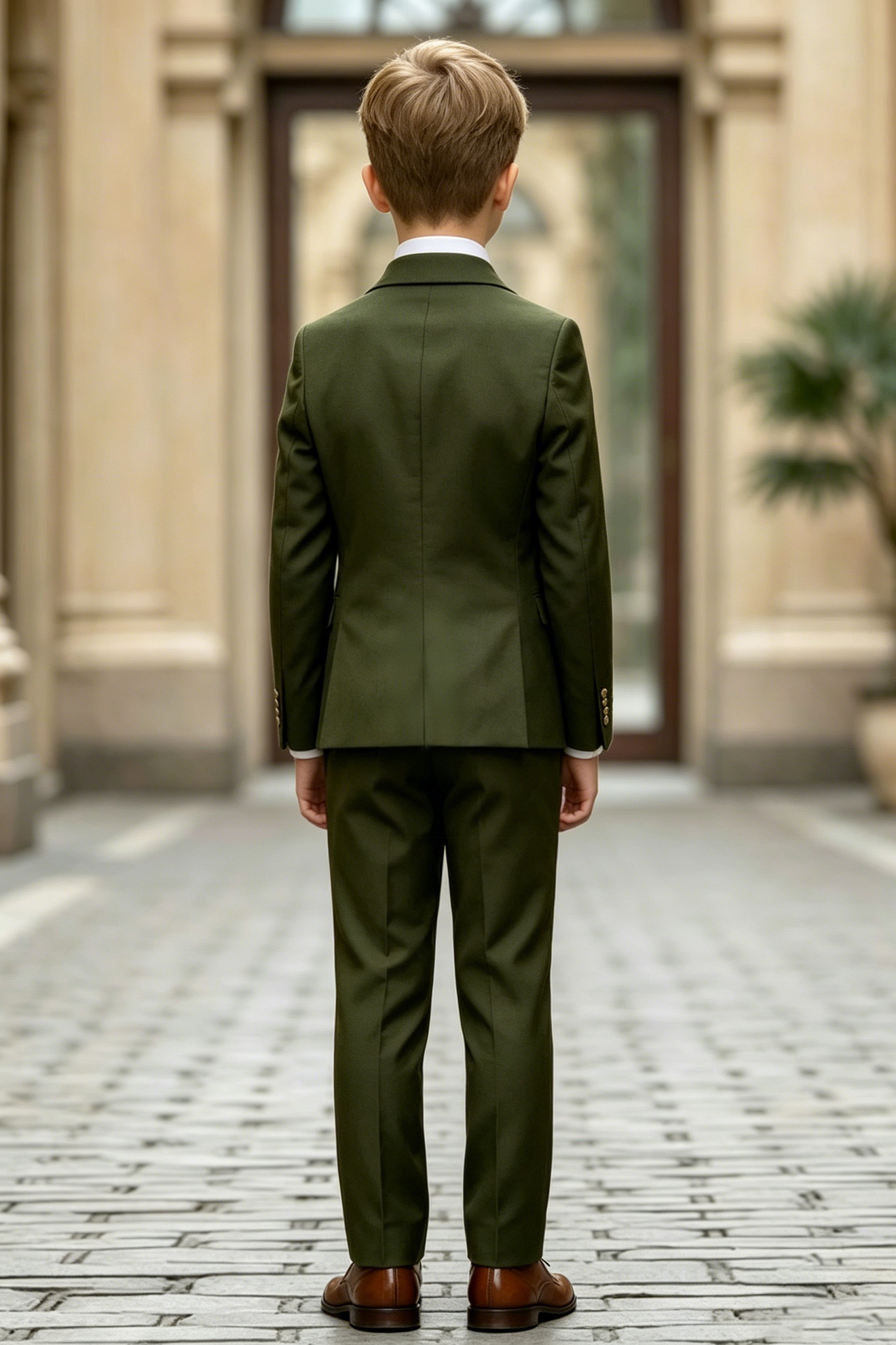 Deep Forest Green Twill-Blend Double Breasted 2-Piece Suit
