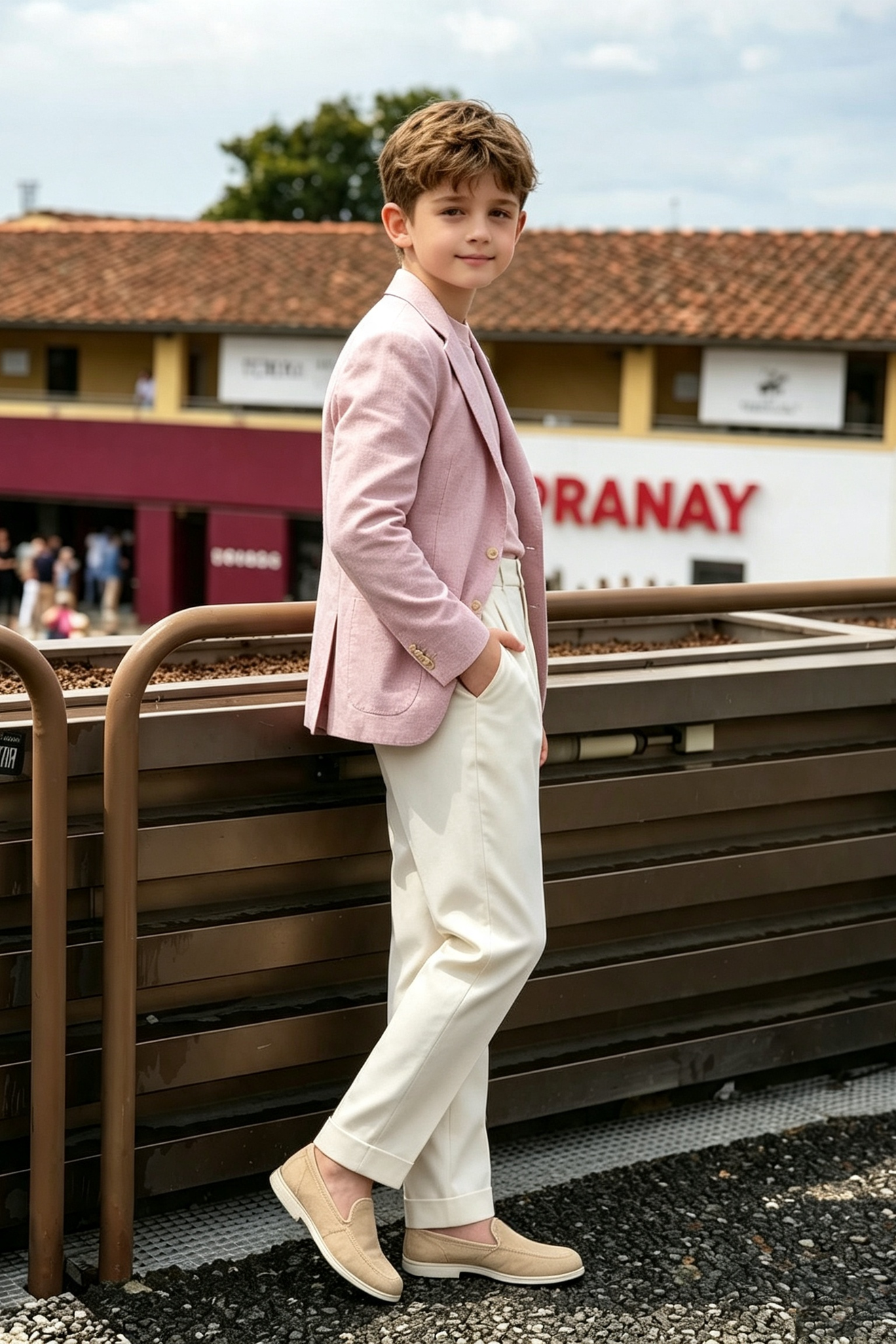 Light Pink Cotton Linen Blend Single-Breasted Wedding Outfit 2-Piece Suit