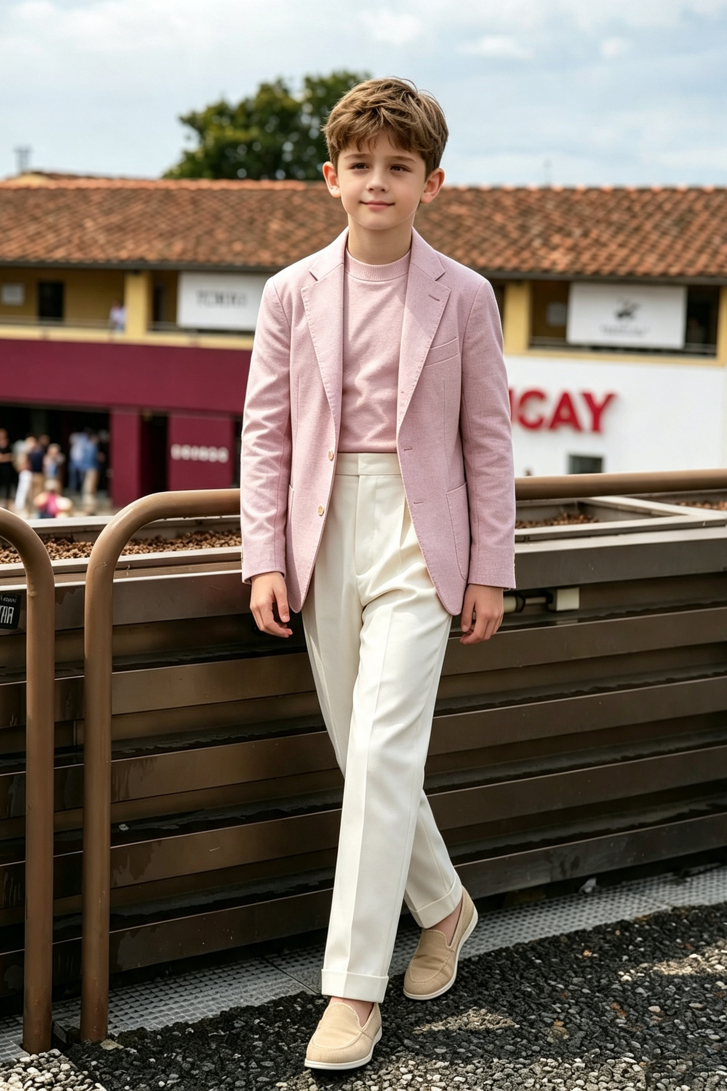 Light Pink Cotton Linen Blend Single-Breasted Wedding Outfit 2-Piece Suit