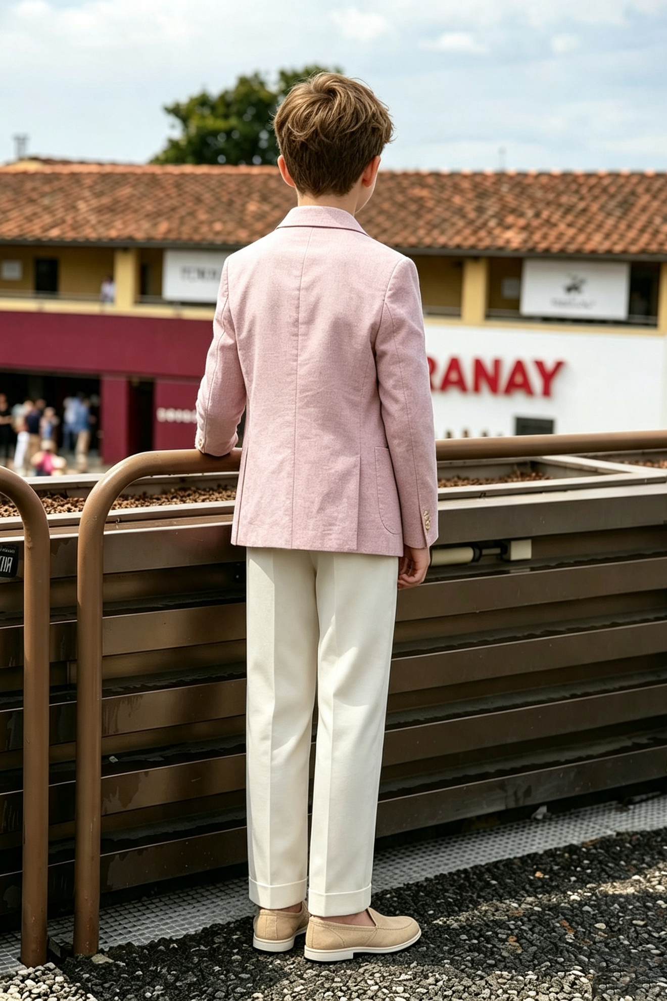 Light Pink Cotton Linen Blend Single-Breasted Wedding Outfit 2-Piece Suit