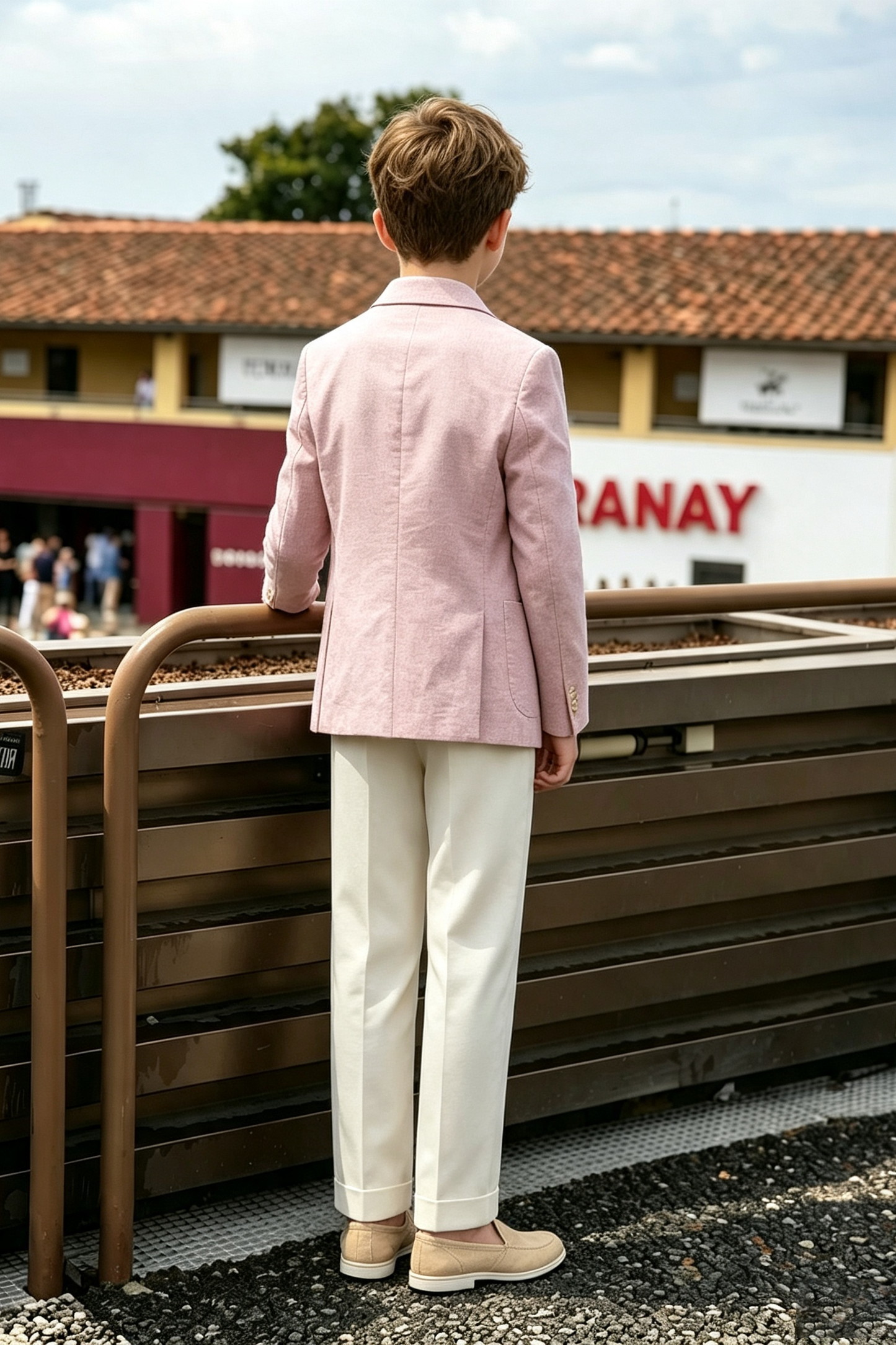 Light Pink Cotton Linen Blend Single-Breasted Wedding Outfit 2-Piece Suit