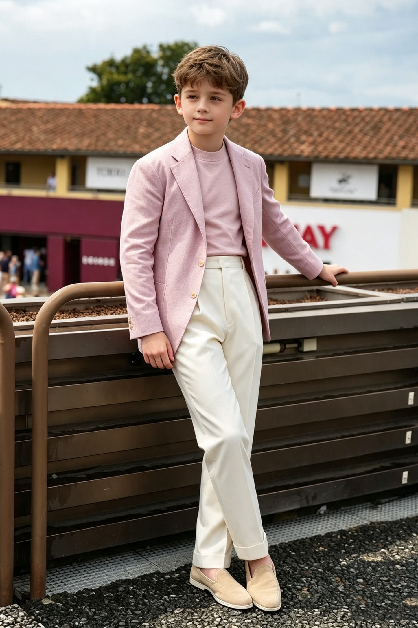 Light Pink Cotton Linen Blend Single-Breasted Wedding Outfit 2-Piece Suit