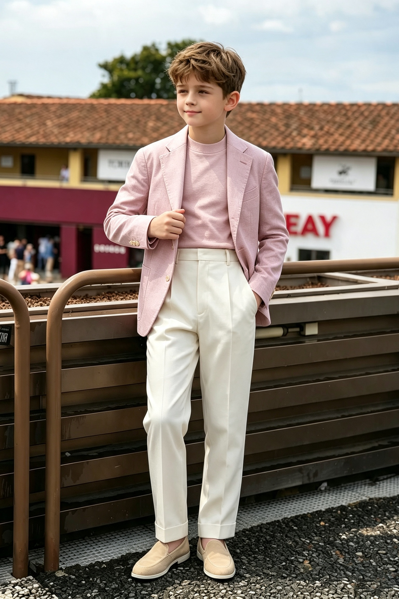 Light Pink Cotton Linen Blend Single-Breasted Wedding Outfit 2-Piece Suit