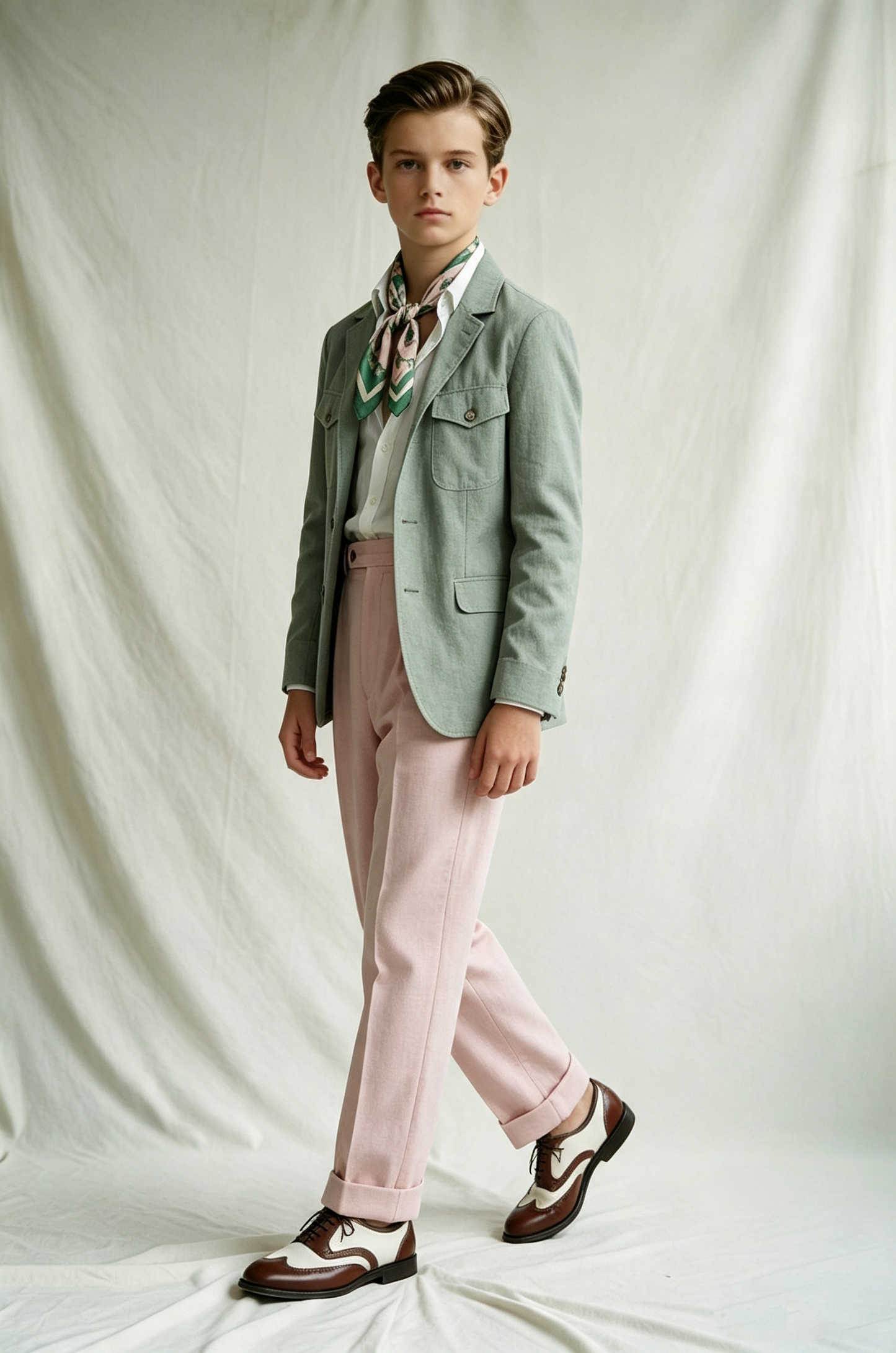 Sage Green Cotton Linen-Blend Single-Breasted Casual Formal Outfit 2-Piece Suit