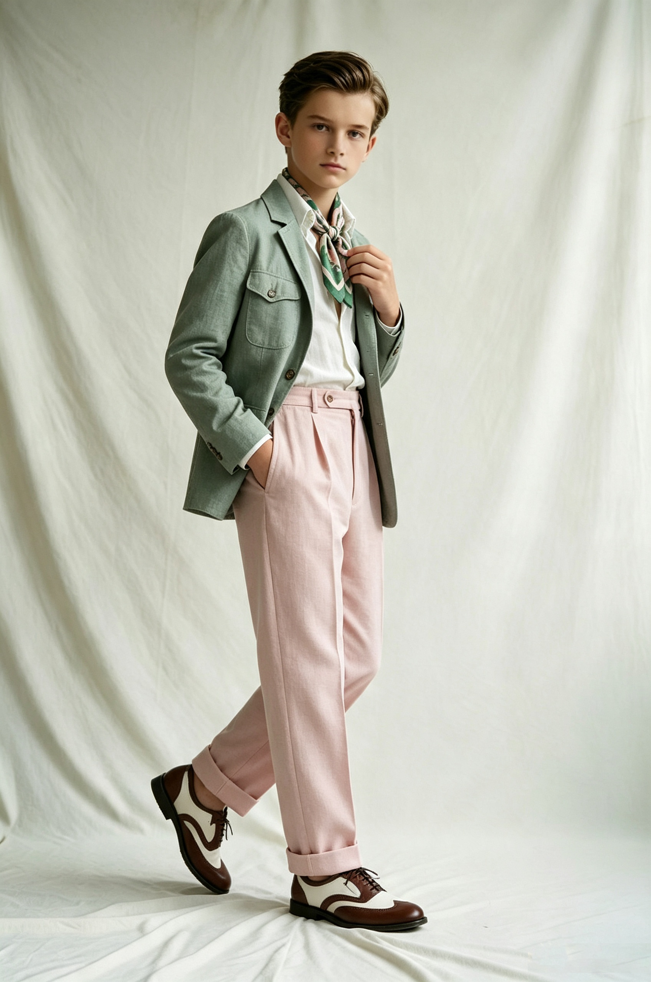 Sage Green Cotton Linen-Blend Single-Breasted Casual Formal Outfit 2-Piece Suit