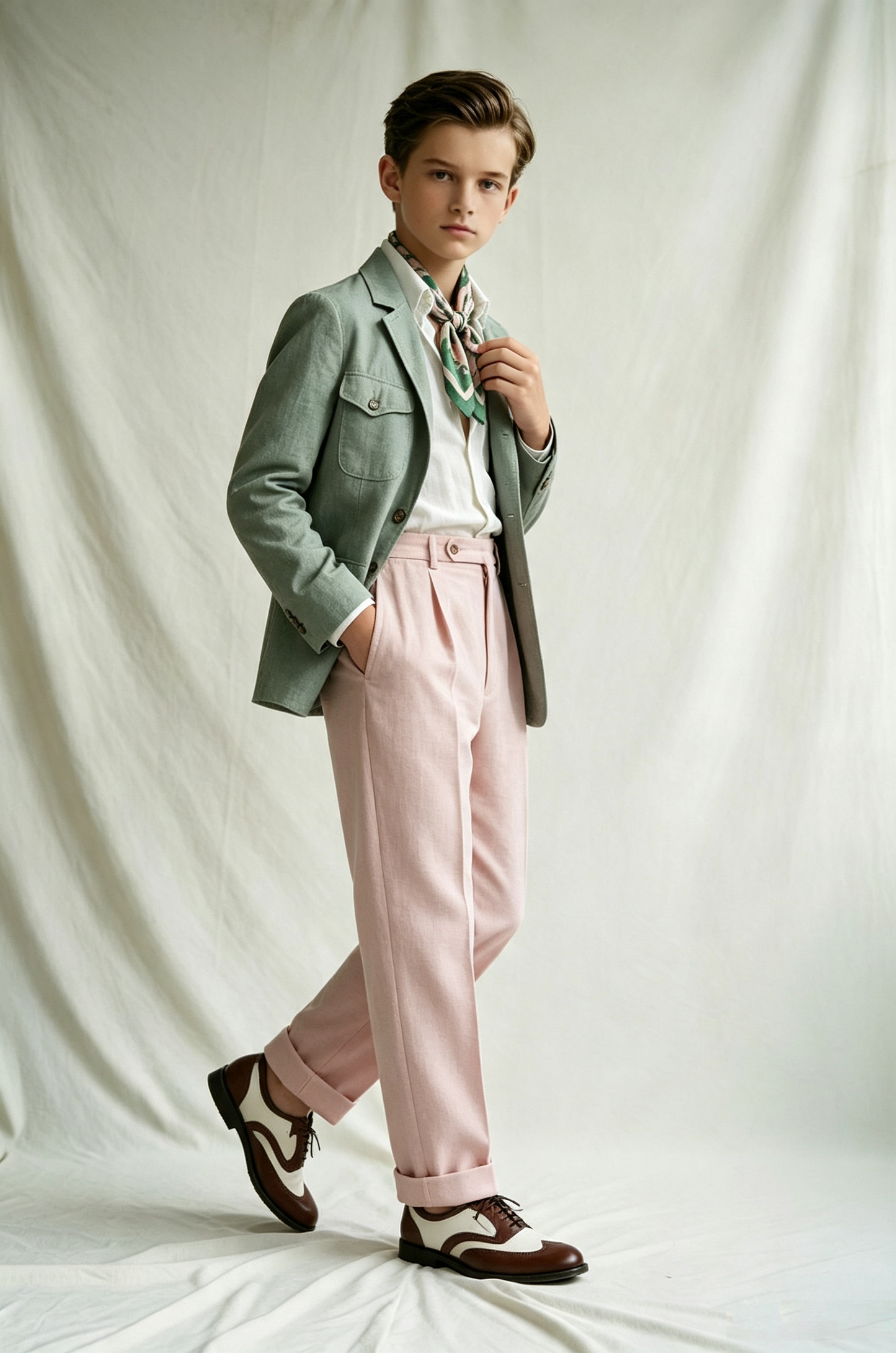 Sage Green Cotton Linen-Blend Single-Breasted Casual Formal Outfit 2-Piece Suit