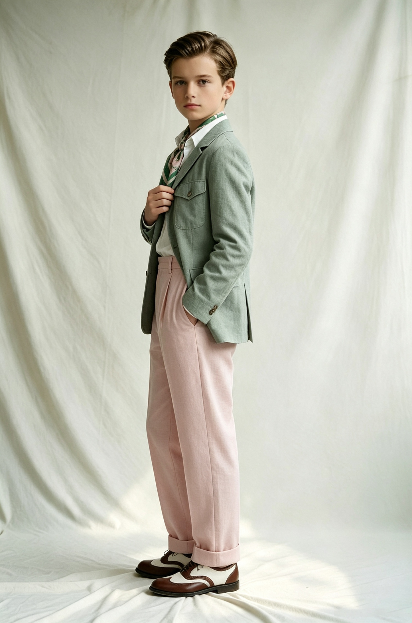 Sage Green Cotton Linen-Blend Single-Breasted Casual Formal Outfit 2-Piece Suit