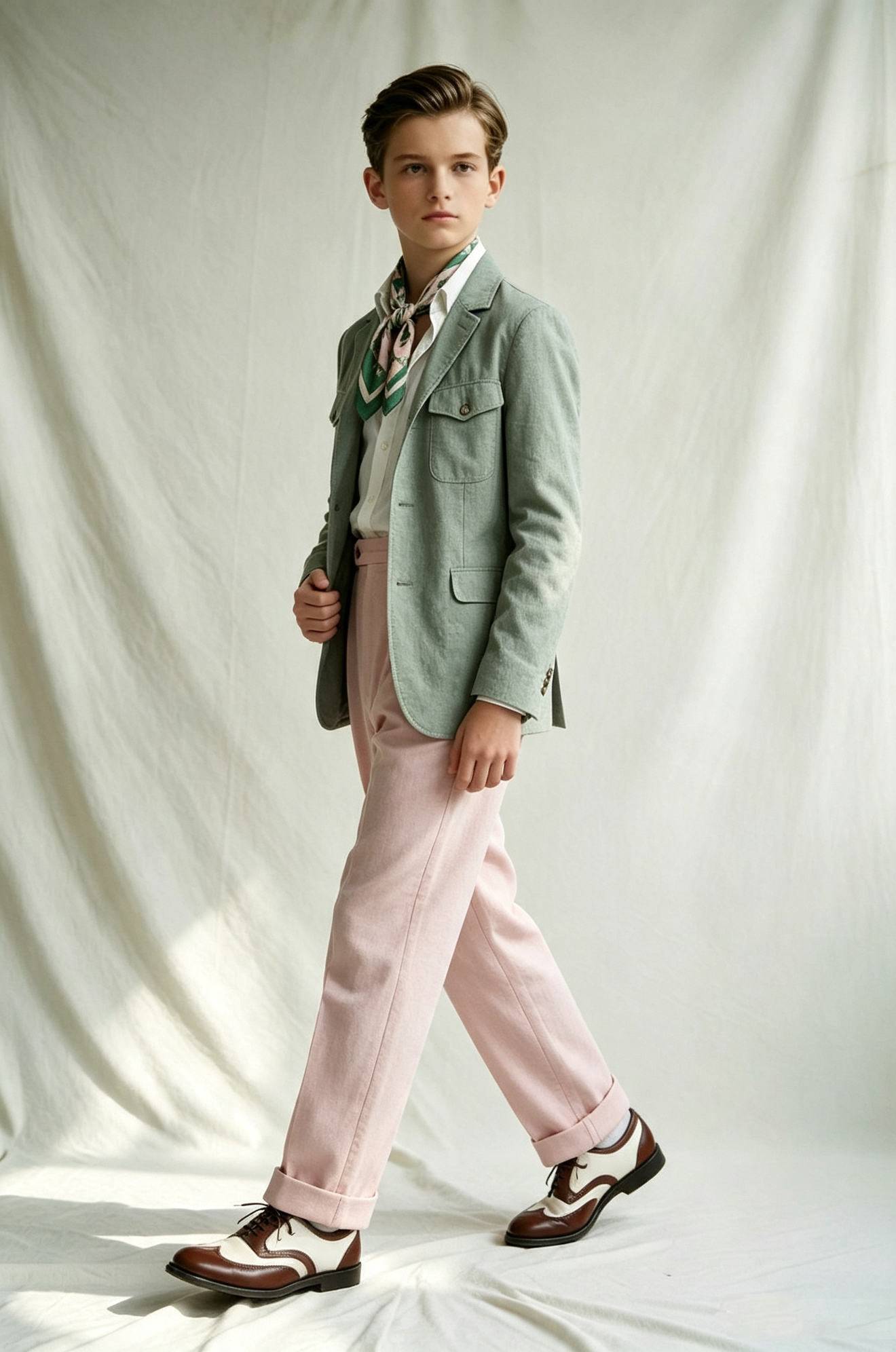 Sage Green Cotton Linen-Blend Single-Breasted Casual Formal Outfit 2-Piece Suit