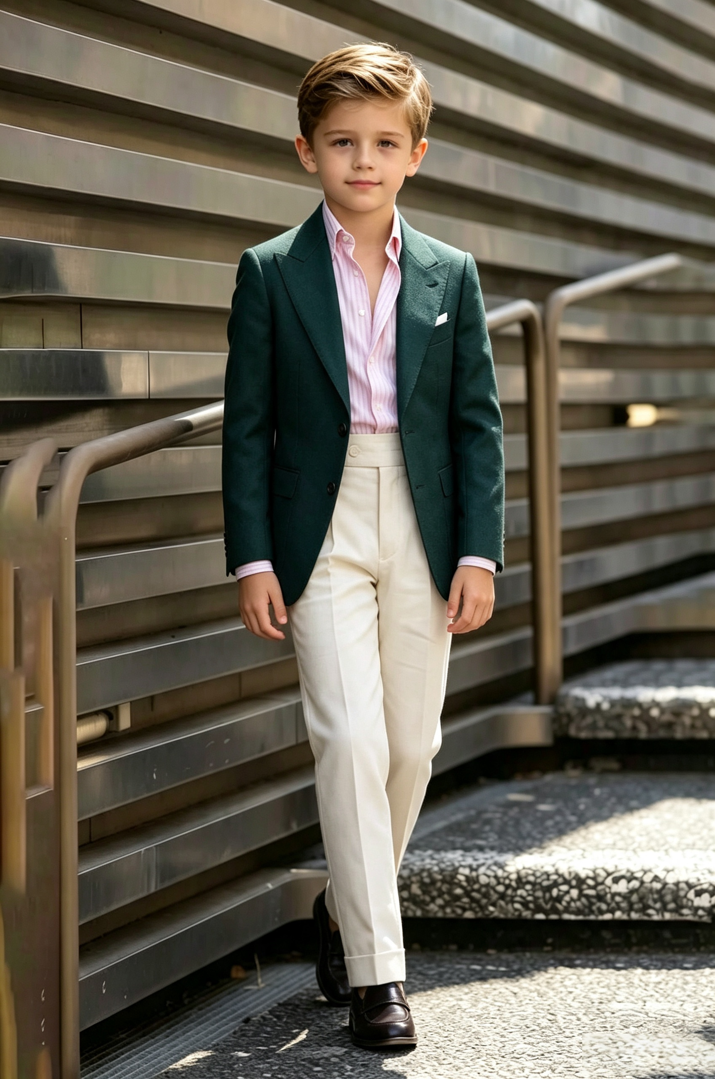 Forest Green Single Breasted Serge-Blend 2-Piece Suit