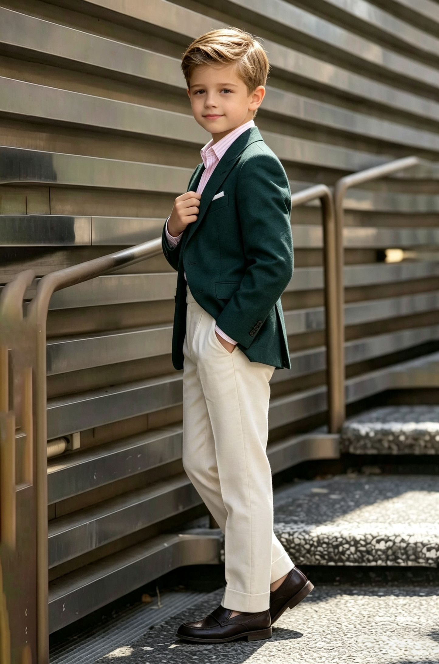 Forest Green Single Breasted Serge-Blend 2-Piece Suit
