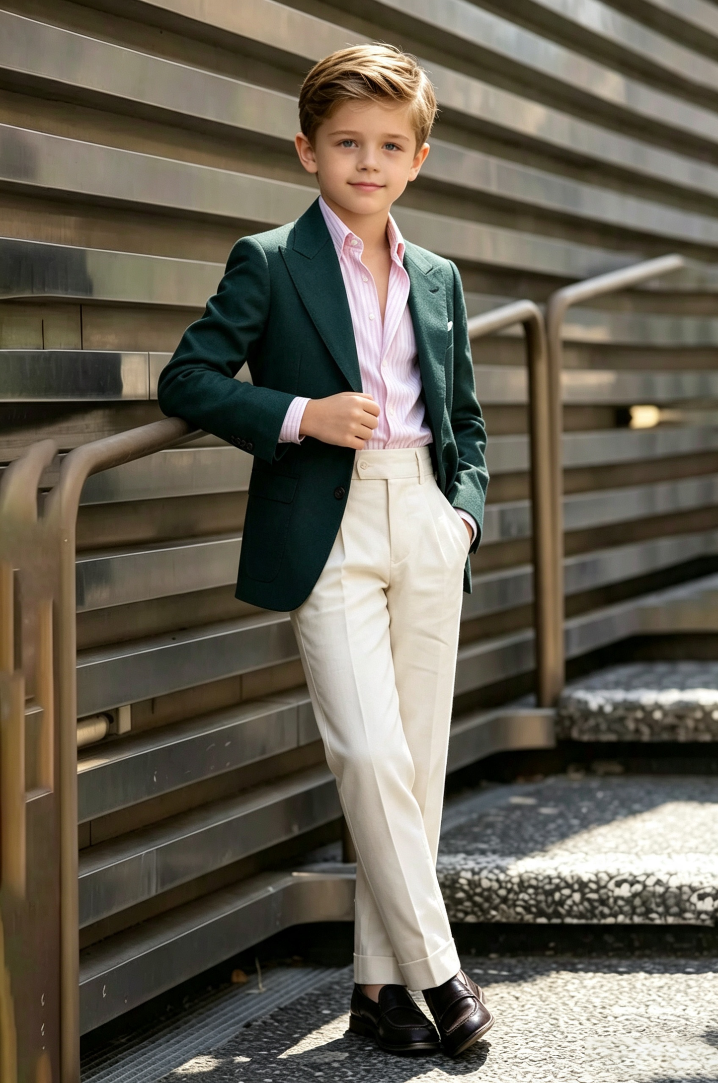 Forest Green Single Breasted Serge-Blend 2-Piece Suit