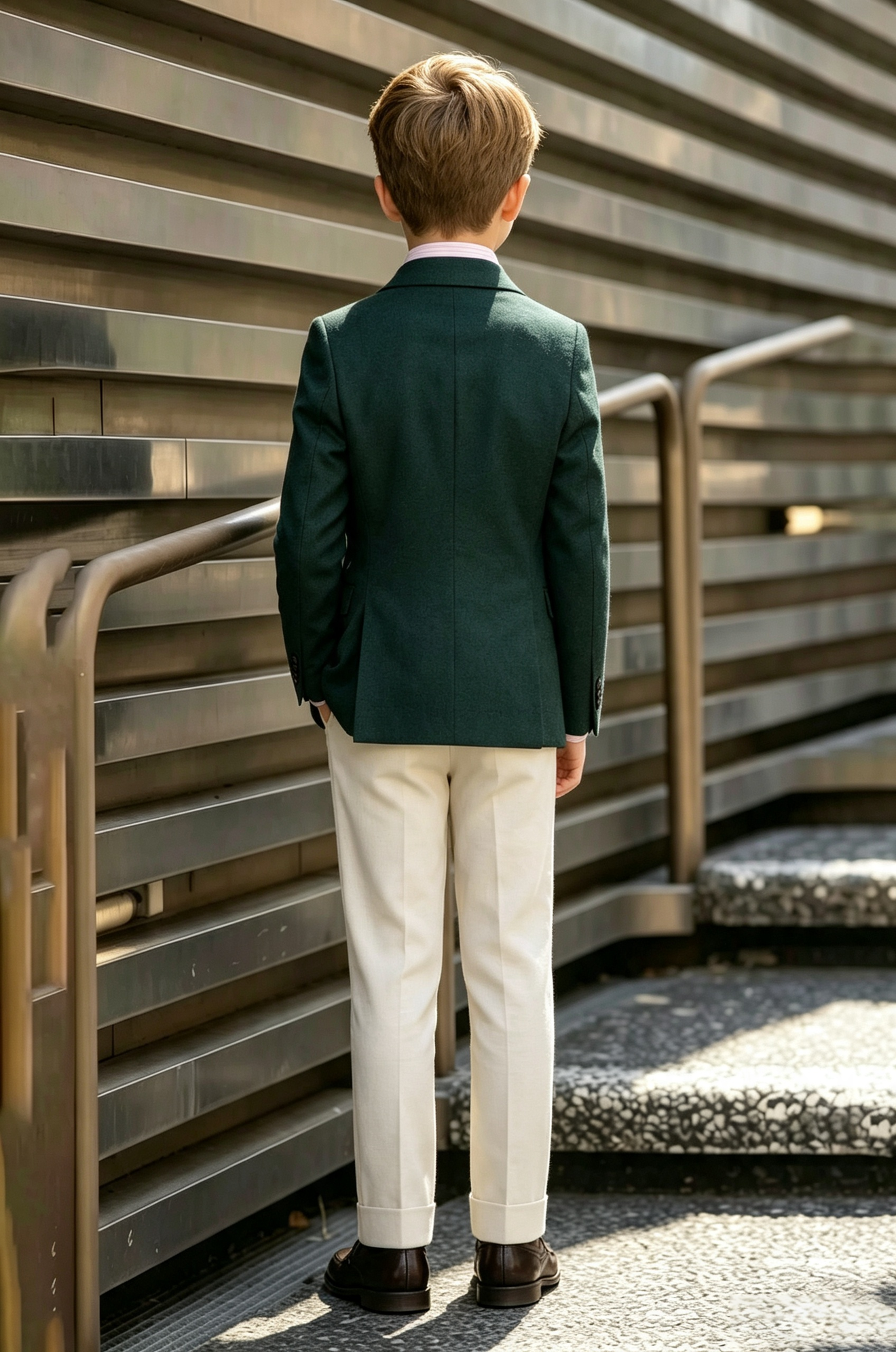 Forest Green Single Breasted Serge-Blend 2-Piece Suit
