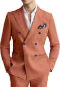 Load image into Gallery viewer, Men's Linen Double Breasted 2 Piece Suits
