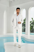 Cargar la imagen en la vista de la galería, Seersucker Striped Blazer Pants 2 Piece Men's Summer Suit
