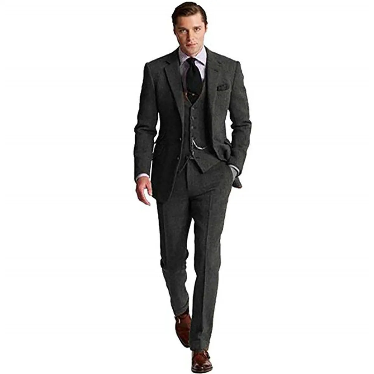 Retro Slim Fit Groom Tuxedos 3 Piece Men's Suits