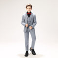 Bild in Galerie-Betrachter laden, Black-and-white Plaid Elegant 5 Piece Boys Suits
