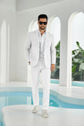 Cargar la imagen en la vista de la galería, Seersucker Striped Blazer Pants 2 Piece Men's Summer Suit
