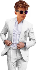 Charger l'image dans la visionneuse de la galerie, Summer Casual Linen peaked lapel 2 Piece Boys Suit
