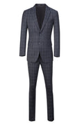 Cargar la imagen en la vista de la galería, Dark Grey Plaid Men's 3 Piece Set for Party, Wedding and Business
