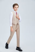 Load image into Gallery viewer, Champagne Classic 4 Piece Boys Suits With Vest+Pants+Shirt+Tie
