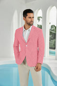 Bild in Galerie-Betrachter laden, Seersucker Striped Men's Summer Blazer
