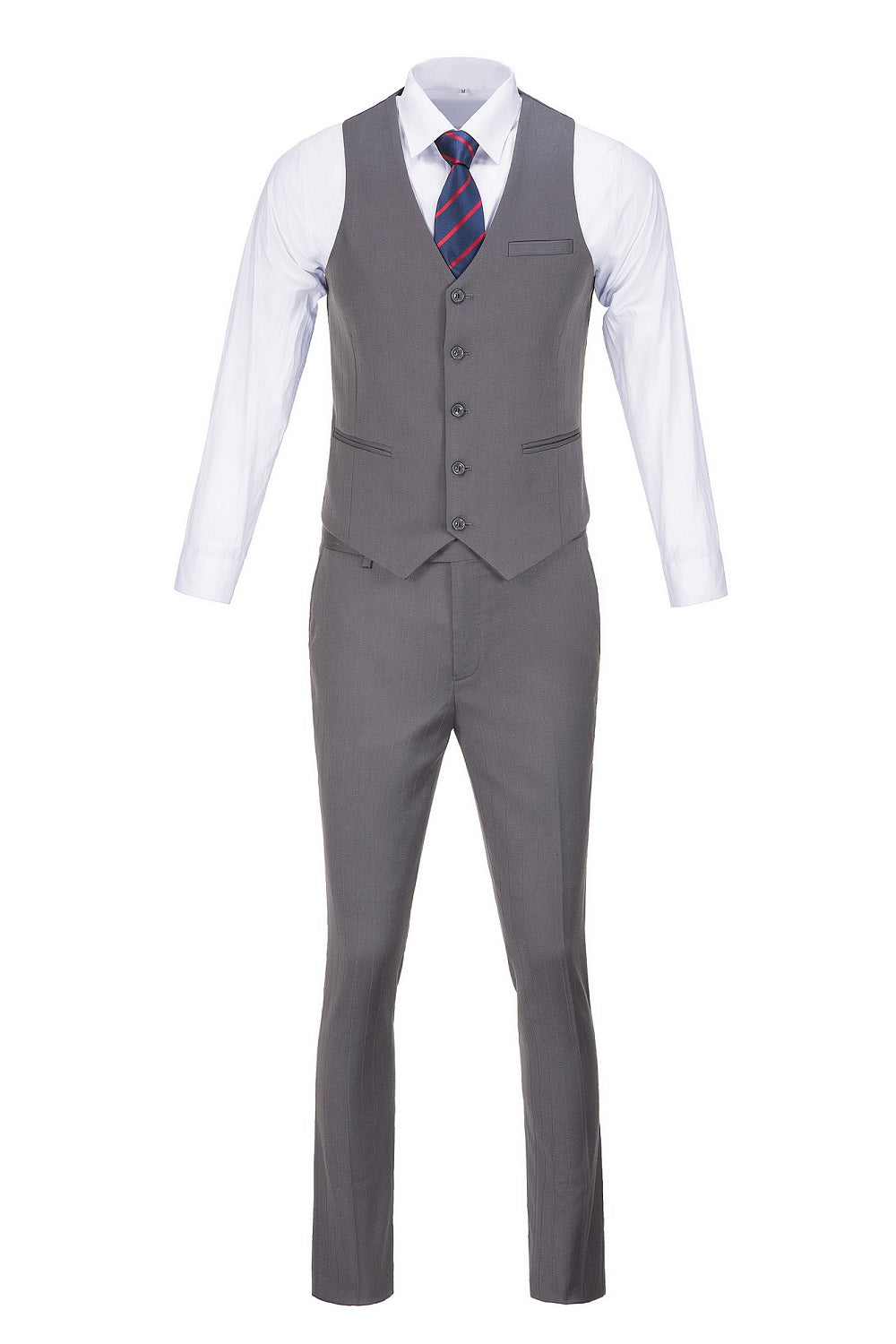 Stripe Men's 3 Piece Suits Double Breasted Blazer Vest Pants(MORE COLORS+)