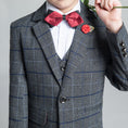 Gallery viewerに画像を読み込む, Dark Gray Plaid Fashion 5 Piece Boys Suits
