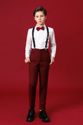 Cargar la imagen en la vista de la galería, Burgundy Formal School 5 Piece Boys Suits
