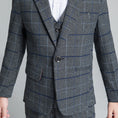 Cargar la imagen en la vista de la galería, Dark Gray Plaid Fashion 5 Piece Boys Suits
