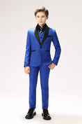 Cargar la imagen en la vista de la galería, Royal Blue Toddler Tuxedo 5 Pieces Wedding Outfit
