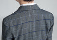 Charger l'image dans la visionneuse de la galerie, Dark Gray Plaid Fashion 5 Piece Boys Suits
