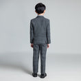 Load image into Gallery viewer, Dark Gray Plaid Fashion 5 Piece Boys Suits
