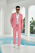 Load image into Gallery viewer, Seersucker Striped Blazer Pants 2 Piece Men's Summer Suit
