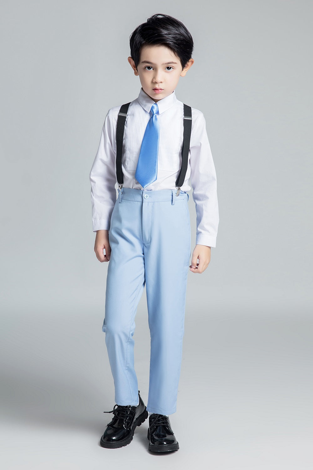 Light Blue Kid Boys Classic 5 Piece Boys Suits