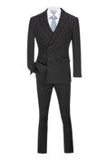 Cargar la imagen en la vista de la galería, Stripe Men's 3 Piece Suits Double Breasted Blazer Vest Pants(MORE COLORS+)
