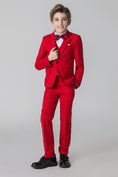 Cargar la imagen en la vista de la galería, Red Kid Boys Formal Classic Suits Set 5 Piece Boys Suits
