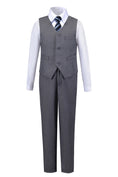 Cargar la imagen en la vista de la galería, Grey 2 Piece Kids Boys' Vest and Pants Dress Suits Set
