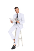 Cargar la imagen en la vista de la galería, Two Button Wedding 2 Pieces Men's Suits Jacket+Pants
