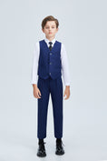 Load image into Gallery viewer, Navy Kid Formal Classic 5 Piece Boys Suits
