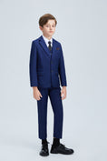 Load image into Gallery viewer, Navy Kid Formal Classic 5 Piece Boys Suits
