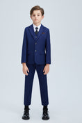 Load image into Gallery viewer, Navy Kid Formal Classic 5 Piece Boys Suits
