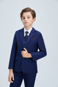 Load image into Gallery viewer, Navy Kid Formal Classic 5 Piece Boys Suits
