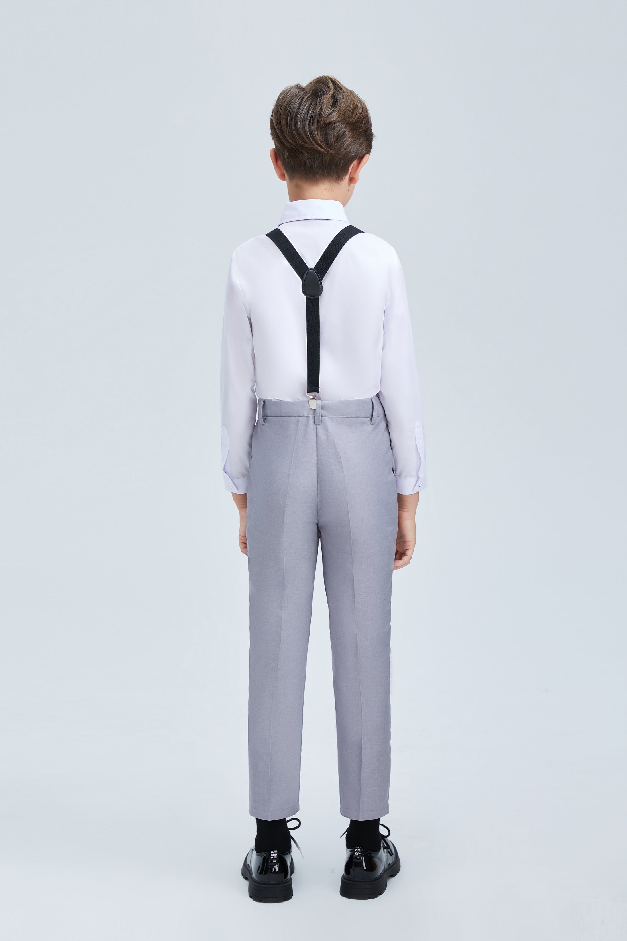 Light Grey Formal Classic Suits Set 5 Piece Boys Suits