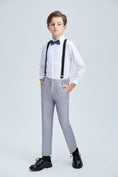 Load image into Gallery viewer, Light Grey Formal Classic Suits Set 5 Piece Boys Suits
