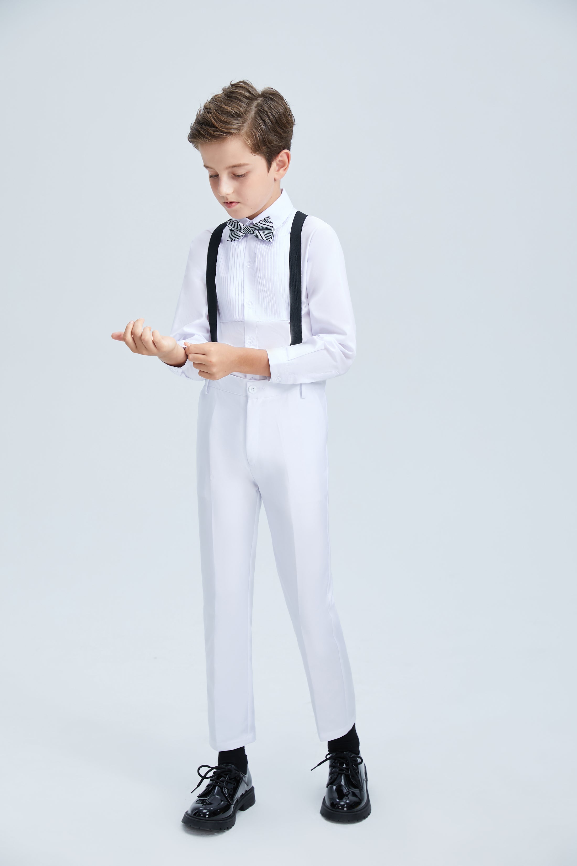 White Tuxedo 5 Piece Boys Suits