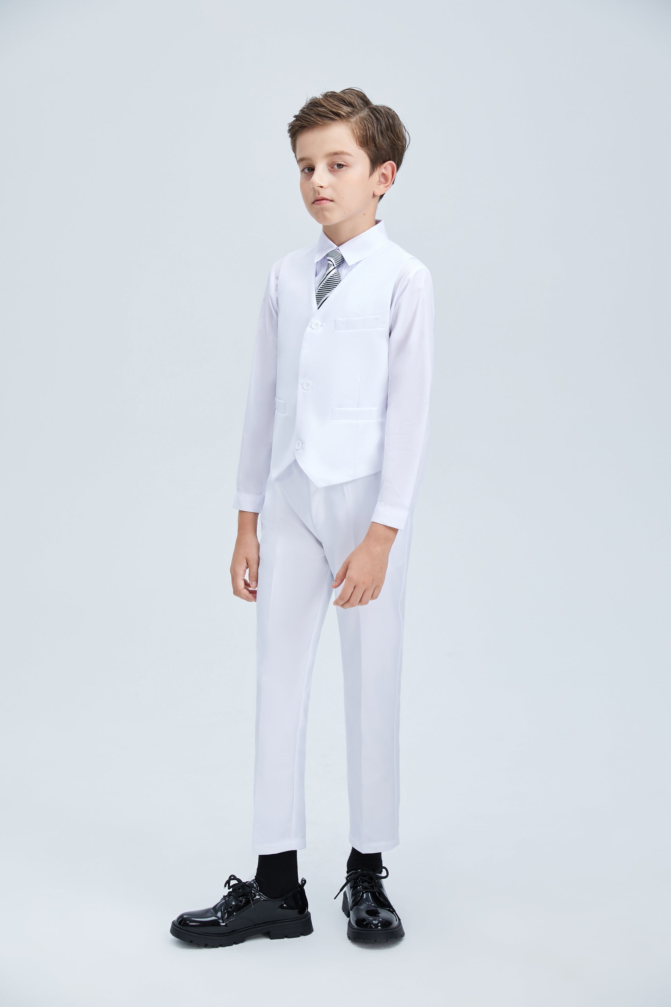 White Tuxedo 5 Piece Boys Suits